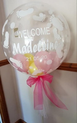 Personalised Baby feet Bubble Balloon