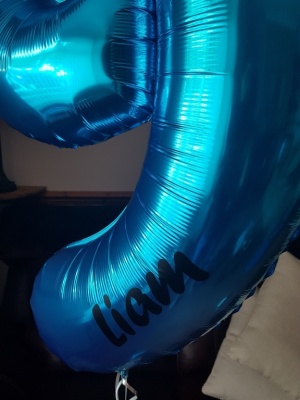 Large Foil Number 9 with Personalised Name